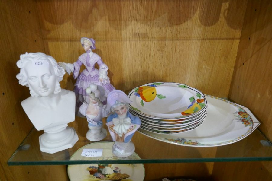 Four bisque figures and a Royal Doulton plate and sundry - Image 2 of 4