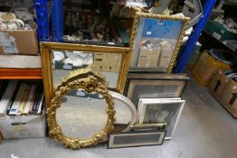 Collection of gilt frame mirrors and pictures