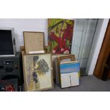 A large quantity of pictures to include oils and watercolours