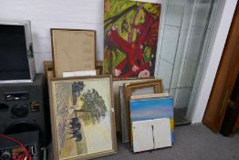 A large quantity of pictures to include oils and watercolours