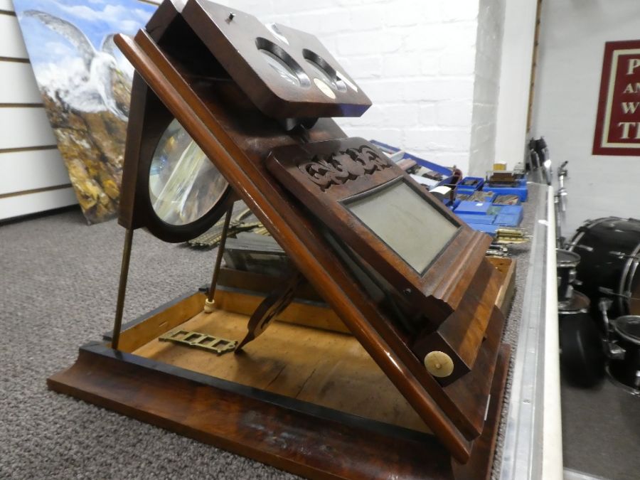 A Victorian Walnut Stereoscopic viewer by Rosell's and a quantity of glass & card photographs of Nia - Image 3 of 3
