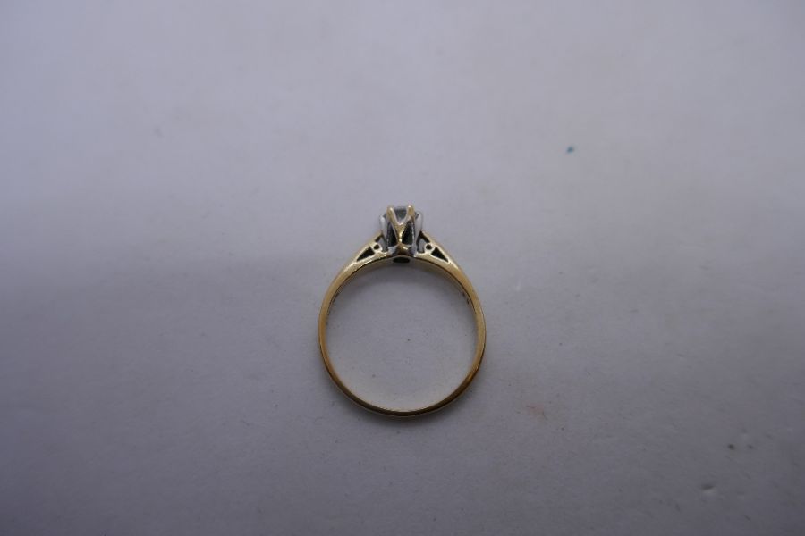 9ct yellow gold solitaire diamond ring, approx .33 carat, size O/P 2.1g approx - Image 14 of 15