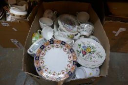 Two boxes of mixed collectables china, etc booths etc