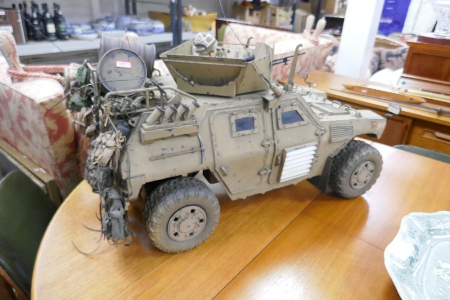 A remote control model of a British armoured vehicle modelled on Gulf War set up (highly de - Image 4 of 7