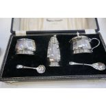 A silver cased Christening set hallmarked Chester 1921 Zachariah Barraclough and Sons. Also with a s