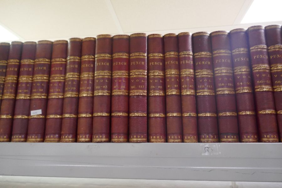 A quantity of 19th century, leather bound Punch magazines the spines having gilt decoration from 184 - Image 3 of 5