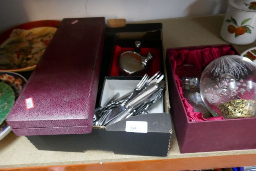 A selection of silver plated cutlery plus a selection of paperweights etc - Image 2 of 2