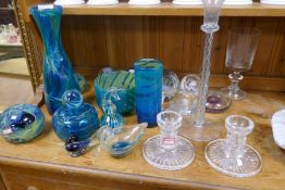 A small quantity of Mdina glassware and other glassware