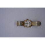 9ct yellow gold 'Vertex' watch marked 375, inscribed to reverse. 'Presented to Charles C. Lewis by M