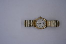 9ct yellow gold 'Vertex' watch marked 375, inscribed to reverse. 'Presented to Charles C. Lewis by M