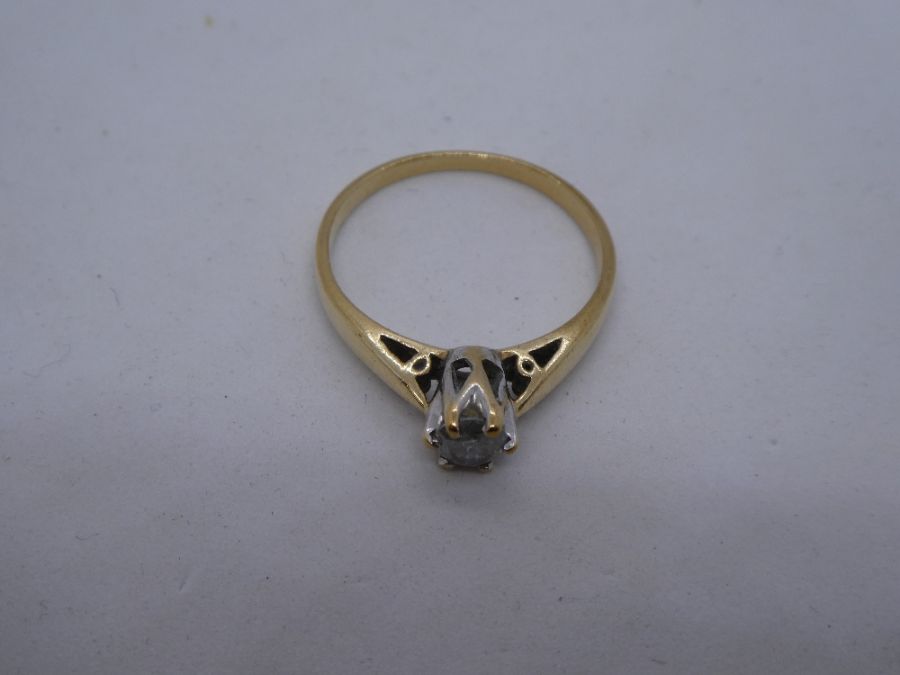 9ct yellow gold solitaire diamond ring, approx .33 carat, size O/P 2.1g approx - Image 6 of 15