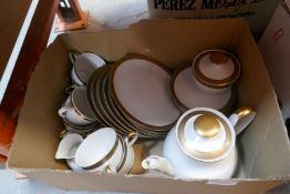 A set of white and gold gilt china, made in Bavaria