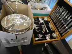 A quantity of silver plated cutlery by Poston & Co and other sundry items