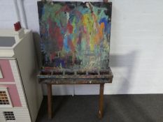 A well used artist easel