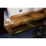 A modern oak oblong coffee table