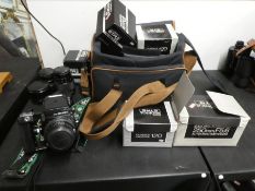 Zenza Bronica ETRS; SLR lead shutter camera with a selection of lenses and accessories