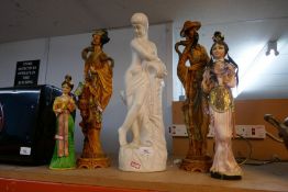 Set of oriental figures of various materials