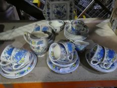 A selection of vintage Mason's china tea cups, etc