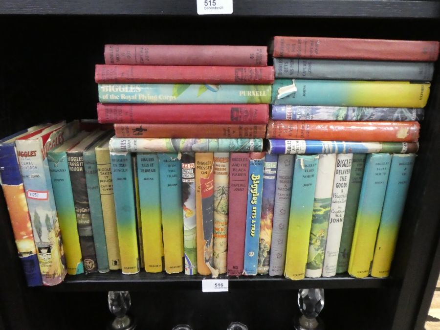 A shelf of Biggles children's books