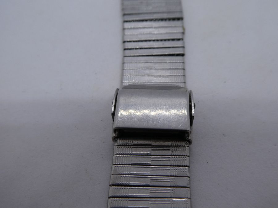 Vintage stainless steel gents 'Omega' wristwatch, AF, winder comes off and does not wind, surface sc - Image 3 of 5