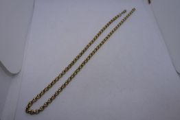 9ct yellow gold belcher chain, 51cm, marked 375, 33.3g approx
