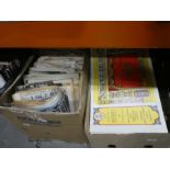 Box of vintage newspapers, box of vintage books an