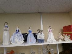 3 Royal Doulton ladies, 2 Nao figures and sundry