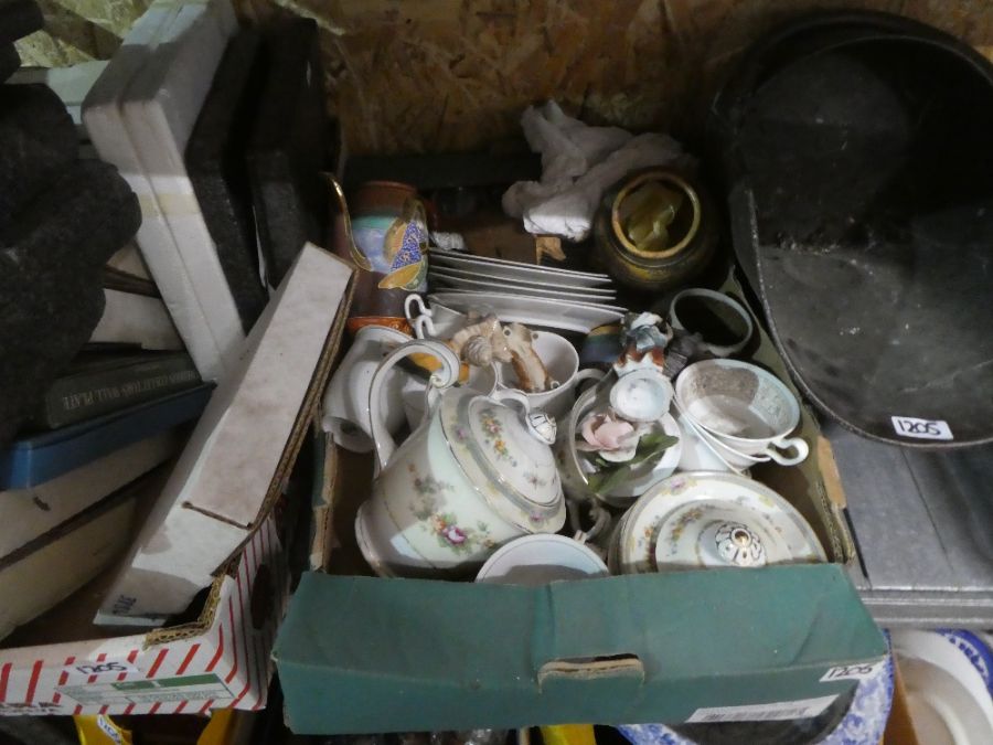 Three boxes of mixed 19th century and later ceramics, collectors plates, coal bucket etc - Image 4 of 5