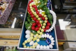 Tray of bead necklaces