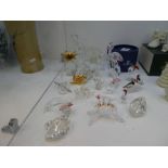 Swarovski, a quantity of glass birds, other Swarovski items and sundry