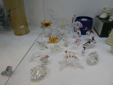 Swarovski, a quantity of glass birds, other Swarovski items and sundry