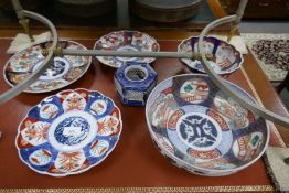 Six items of Japanese Imari including a large bowl, and one other item