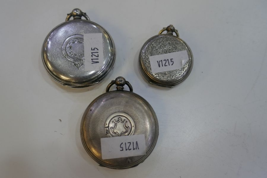 Three silver half hunter pocket watches, one hallmarked London 1861. David Cork, Victorian, another - Image 2 of 6