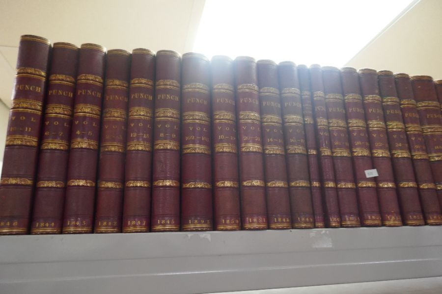 A quantity of 19th century, leather bound Punch magazines the spines having gilt decoration from 184 - Image 5 of 5