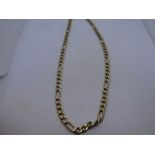 9ct yellow gold figaro design neck chain, marked 385, 19.5g approx