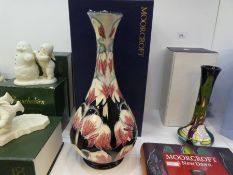 Moorcroft, a baluster vase decorated flowers, limited edition 191/300, dated 2003, 31cm, signed Anji
