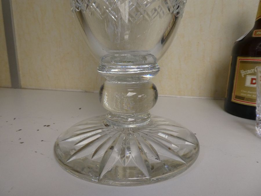 A large Edinburgh crystal glass vase, having engraved decoration of Stagg in Landscape, 41cm - Image 2 of 5