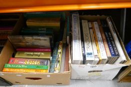 Six boxes of hardback books on Farming, Art, War and some novels