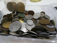 A small tub of mixed coinage GB and Worldwide