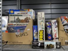 A quantity of vintage model kits to include Tamiya, Frog model ship kit and others