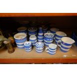 Set of Cornish ware TG Green pottery, and others, including condiment sets measuring jugs, etc