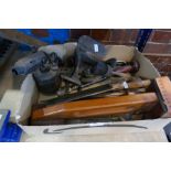 Selection of vintage woodworking tools, etc