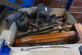 Selection of vintage woodworking tools, etc