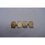 Pair of 9ct yellow gold cufflinks inscribed with initial N, marked 375, 5.3g