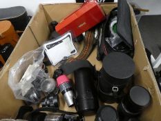 Various camera lenses, filters etc including a Sigma 250mm and a paragon 200mm