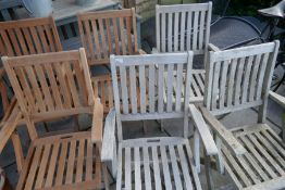 Set of 6 teak folding garden chairs by 'Westminster' teak