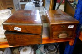 Vintage mahogany till and a writing box