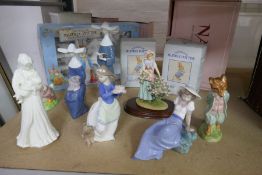 A small quantity of figures by Lladro, Nao and others.