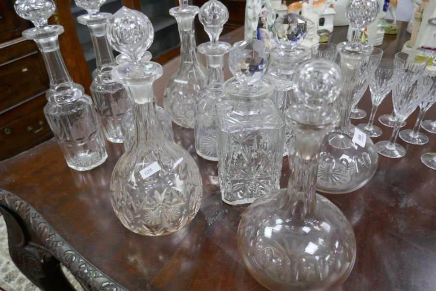 A quantity of glass decanters, 11 Stuart glasses and a jug - Image 2 of 2