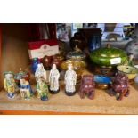 A selection of oriental items mostly consisting of cloisonné bowls, vases, etc